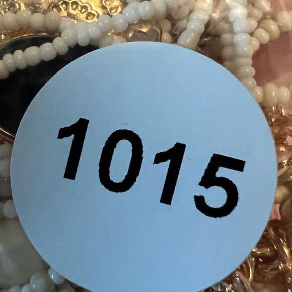 Bohemian tribal style beaded Necklace Gold white 1015 - Picture 4 of 4